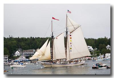 Day 2: Windjammers parade into Boothbay Harbor.