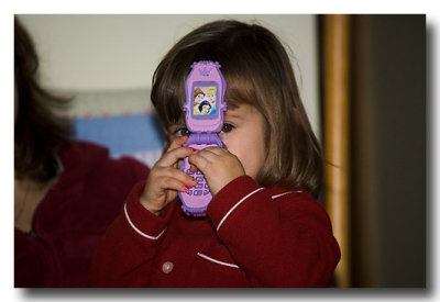 'Say, Cheese, she says as she sights the author in her princess phone!