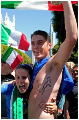 Italian soccer  fans-San Francisco