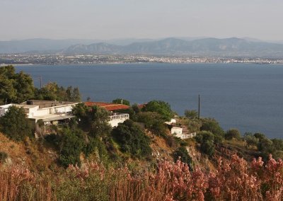 opposite the coastline around Corinth