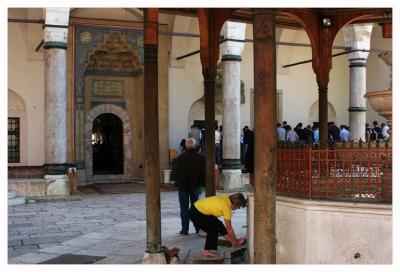 Cleaning,Gazi Husref-Bey mosque