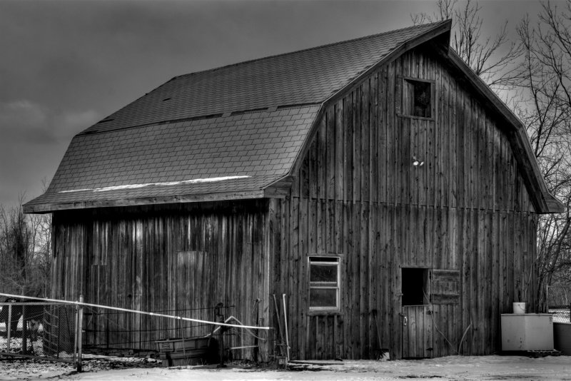Black and White of Secure Barn