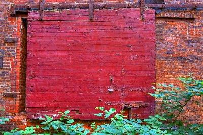 Sliding Red Delivery Door