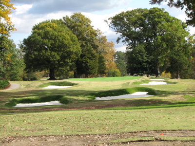 Par 3 6th Hole with Restored Bunkering
