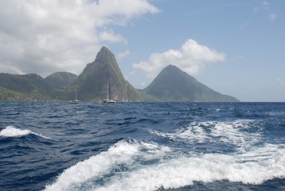 Leaving the Pitons