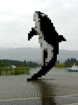 pixellated killer whale