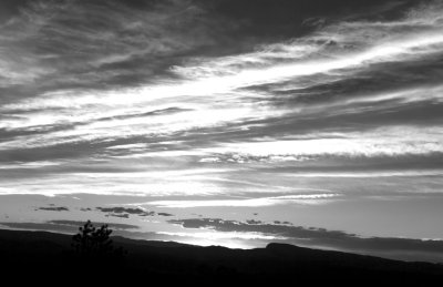 Sun starting to set -  Black and White - Inspirations Point