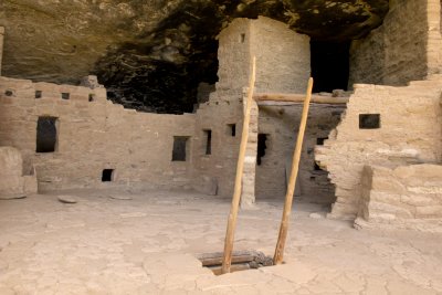 Spruce Tree House - Kiva roof with ladder
