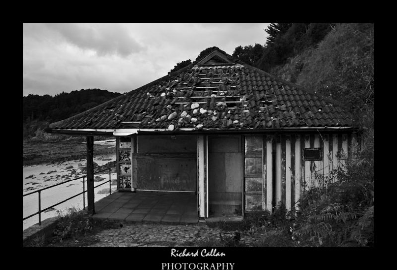 The old beach kiosk at Portelet Bay, Jersey