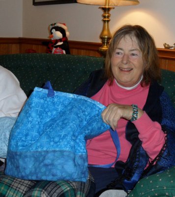 It's a sparkly turquoise bag!