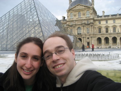 us in front of the Louvre