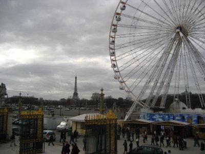 Eiffel Tower and Ferris Wheel