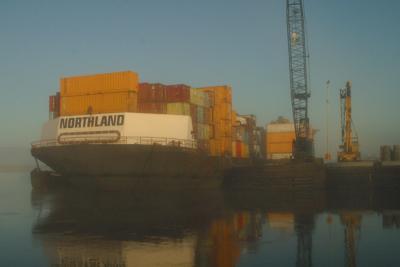 northland barge misty morning.jpg