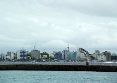 Male' skyline from Hulhule airport island