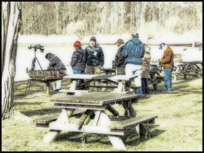 Photographers at the river