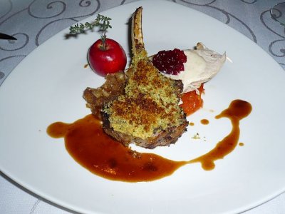 Char Grilled Lamb Rack Provencal with Red Wine Reduction