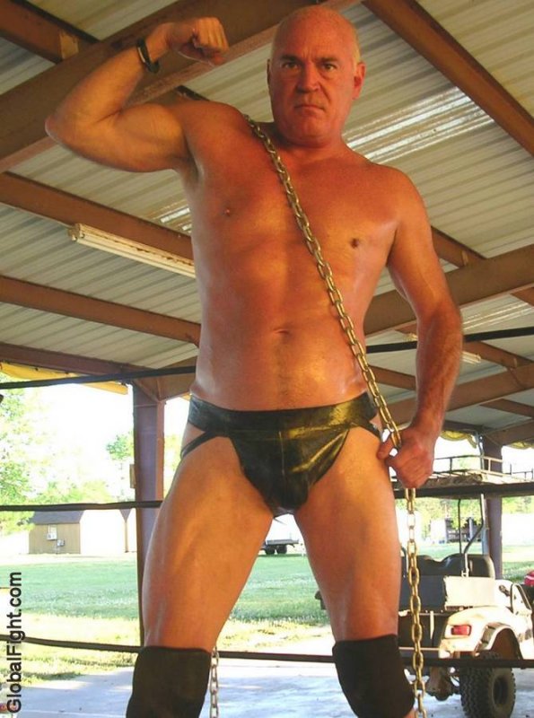 Gay leather wrestling