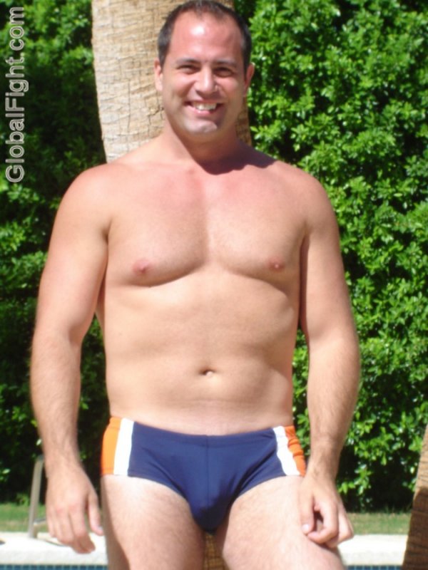 handsome brother shirtless family swimming pool.jpg