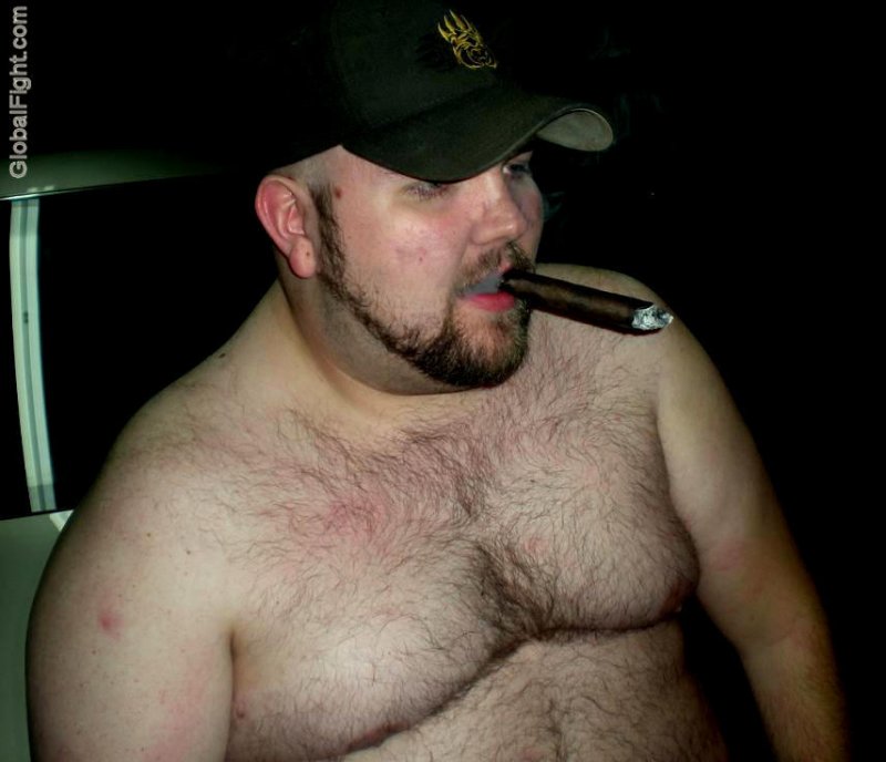 a bears cub smoking cigar moustache beard.jpg