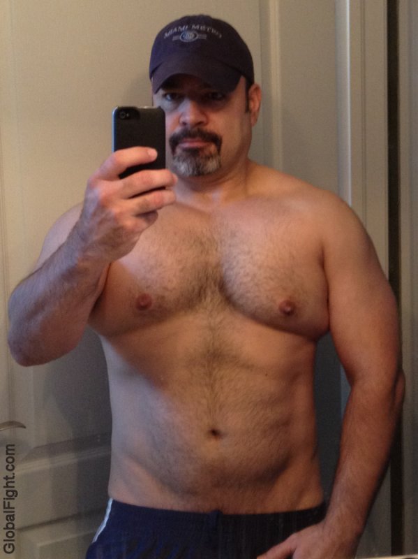 goatee bear daddie wearing gym shorts no shirt.jpg