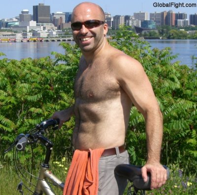 hairy chest bicycling man bicyclist working outside.jpg