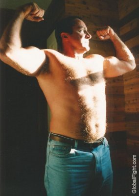 blue jeans wranglers man wearing no shirt hairychest.jpg