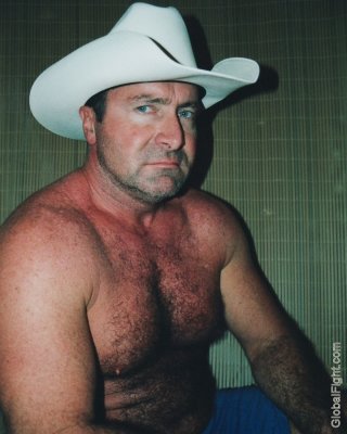 hot daddy bear cowboy shirtless no clothes gym shorts.jpg