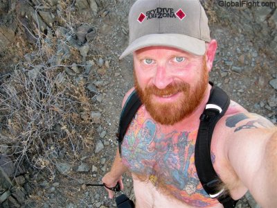 redhead bearded gay hikers hiking shirtless furrychest.jpg