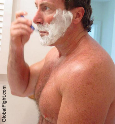 very big tough hunky hairychest dude shaving locker room.jpg