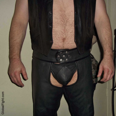 burly tough man gay leather event wearing pants jockstrap.jpg