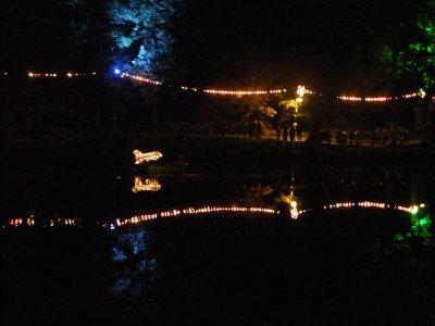 Candle lit illuminated boat