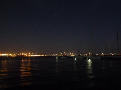 Melbourne city from Williamstown jetty