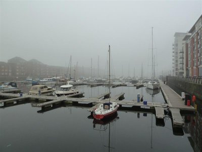 Misty marina, Swansea