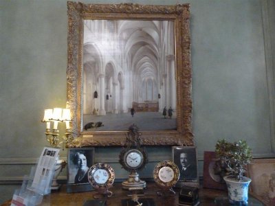 The long gallery - painting is St Catherine's church, Utrecht by Pieter Jansz.Saenredam