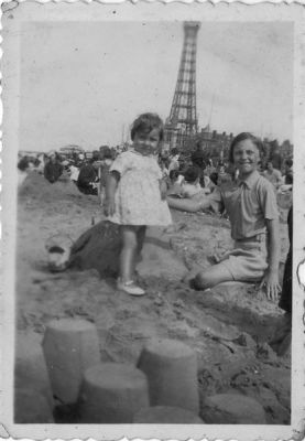 118 Eva and Eileen on Blackpool beach