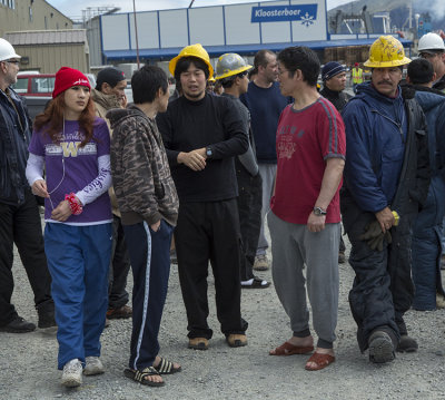 Workers evacuating Kloosterboer plant