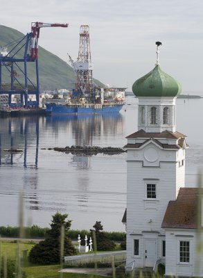 Unalaska's Russian Orthodox Church and the APL dock
