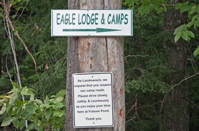 Sign Pointing the Way to Eagle Lodge