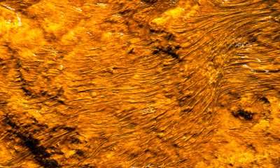 Closeup of Colorful Bacterial Mats in Hot Springs