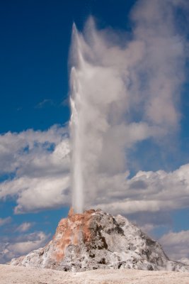Erupting Geyser On Firehole Lake Drive