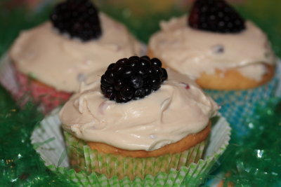 With Blackberry flavored Butter Cream Icing
