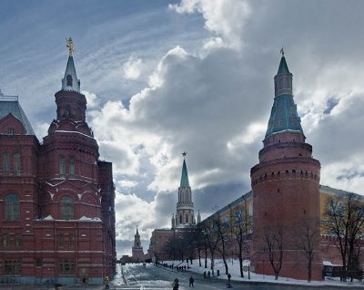 Two towers flank the road to Red Square