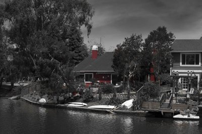 The red house on the bank