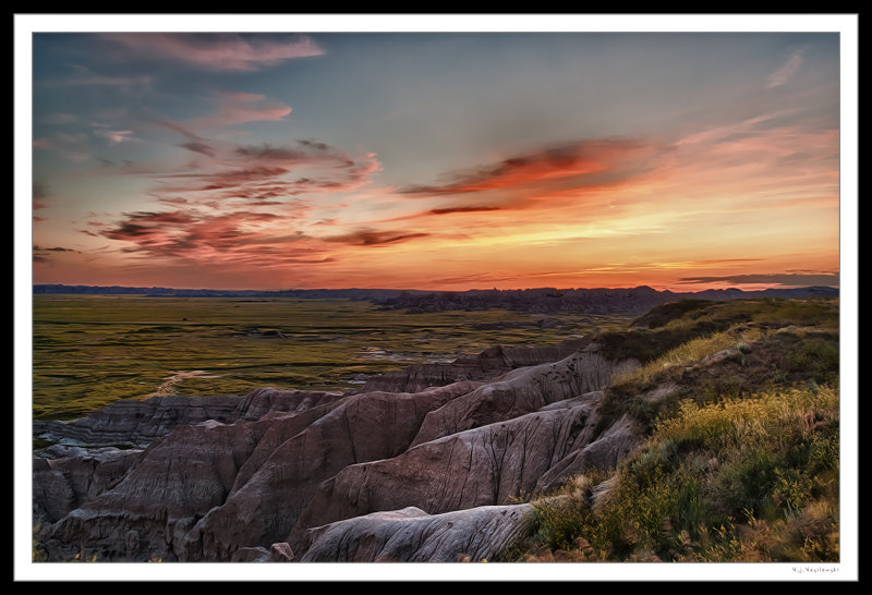 Sunset in the Badlands