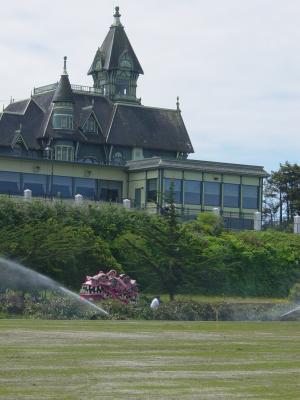 Extreme Makeover makes it out of the bay and turn south past Eurekas' Carson Mansion