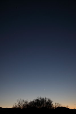 Venus, Jupiter, moon and sunset