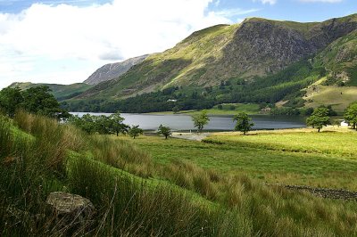view on Buttermere with clair-obscur