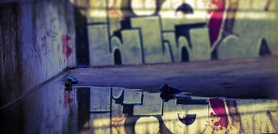 grafiti under a bridge