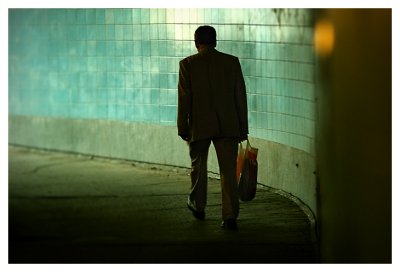 man in tunnel
