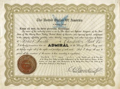 Adm Bob Smith July 30 th 1940 Certificate